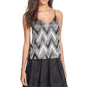 Anthropologie Astr Chevron Sequined Tank Top Size Small Like New